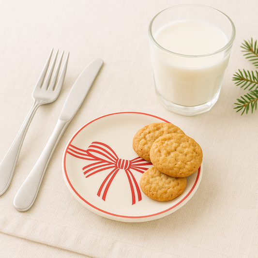 Red Bow Appetizer Plates (Set of 4)