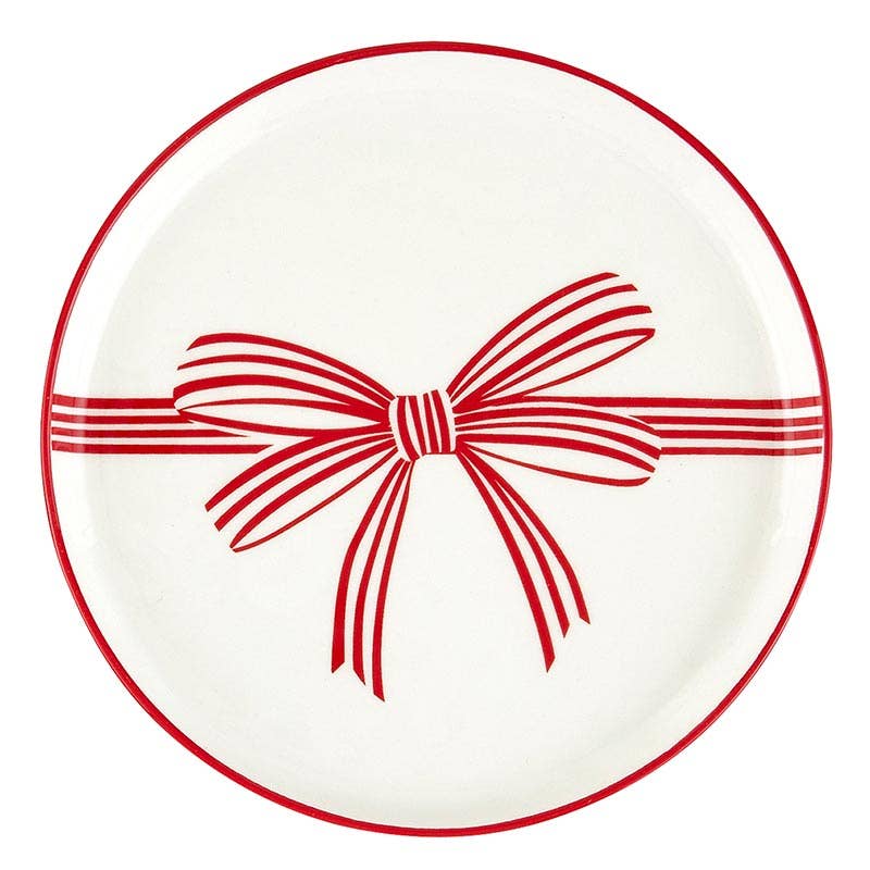 Red Bow Appetizer Plates (Set of 4)