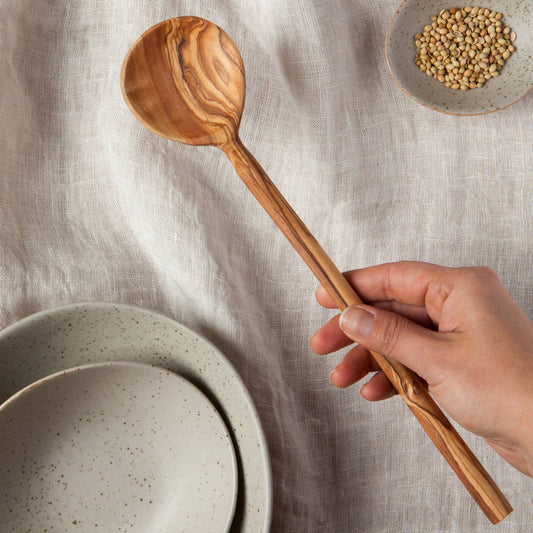 Handcrafted Olive Wood Round Spoon