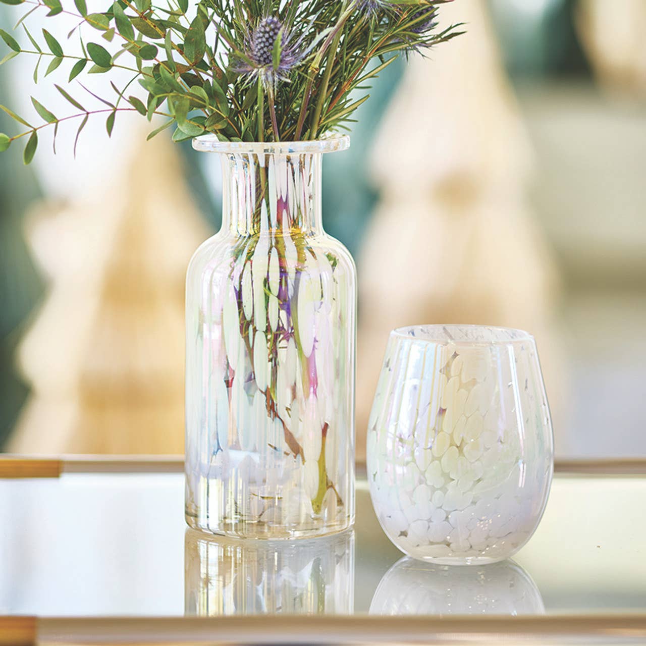 Iridescent Stemless Wine Glass (set of 2)